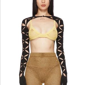 ISA BOULDER Ssense Exclusive Black Argyle Gloves